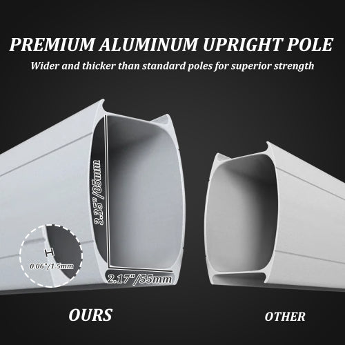 Round Cantilever Umbrella with Center Pole, Gray (Base Not Included)