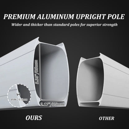 Round Cantilever Umbrella with Center Pole, Gray (Base Not Included)