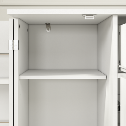 Sideboard Buffet Cabinet with Storage, Large Kitchen Storage Cabinet with 1 Drawer and 4 Doors, Modern Coffee Bar for Kitchen Dining Room, White