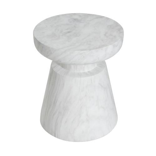 Outdoor Ponti Travertine Side Table,White