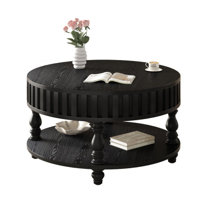 31.5inch  Flip-Top Fluted Coffee Table, Black