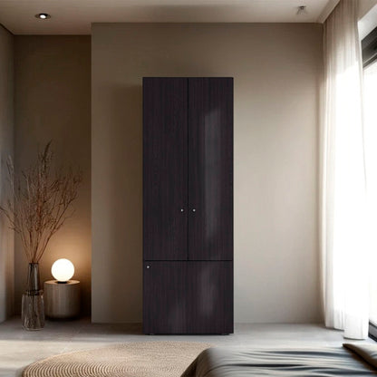 Armoire 66.9" H, 3 Doors, 3 Shelves, Black Wengue - Bedroom