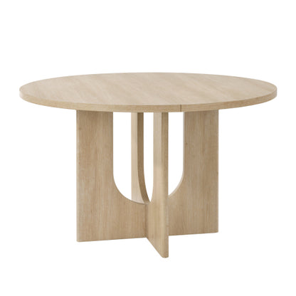 47.3 Inch Round Dining Table, Light Oak