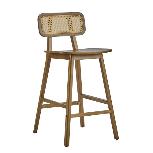 Indoor Wood Barstool, Walnut Finished, Set of 2