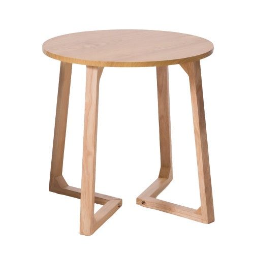 24 Inch Mid Century Modern Solid Wood Round End Table