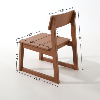 2-Pack Brown HDPE outdoor & garden backres Modernist Designt chairs