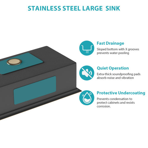 33" Drop in Gold Kitchen Sink - 33 x 22 x 10 inch Kitchen Sink Drop-in Topmount Single Bowl 16 Gauge Stainless Steel Ledge Workstation Kitchen Sinks