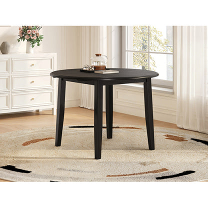 Extendable Round Dining Table for 2-4 People, Folding Wood Dining Table with Adjustable Size, Space-Saving Design for Small Apartments and Dining Areas - BLACK
