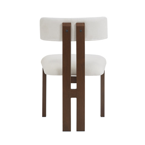 Set of 2 White Upholstered Armless Dining Chairs with Metal Legs, Modern Dining Room Chairs