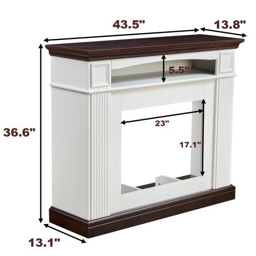 Farmhouse style fireplace TV stand for living room or bedroom to store CDs, remotes and other media or gaming devices