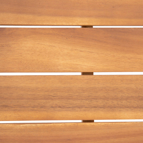 Aston Acacia Wood Outdoor Loveseat Set_Loveseat&Coffee Table - Teak Finish + Dark Gray Cushion