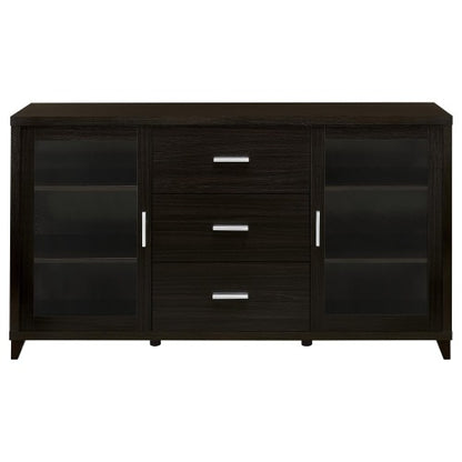 Cappuccino 60 Inch 3-Drawer Tempered Glass TV Console for TVs Up to 68 Inch