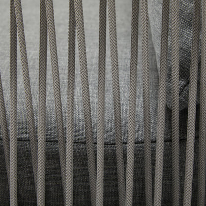 Modern Gray Curved Aluminum Lounge Chair with Stylish Rope-Weave Design and Cushioned Comfort, Perfect for Outdoor Living