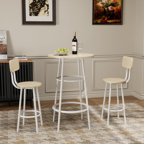 Bar table, equipped with 2 bar stools , with backrest and partition