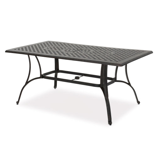 Outdoor Cast Aluminum Rectangular Dining Table, Bronze