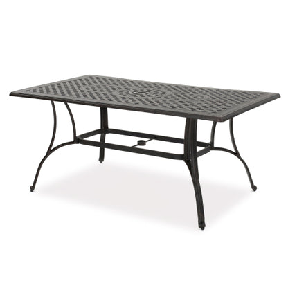 Outdoor Cast Aluminum Rectangular Dining Table, Bronze