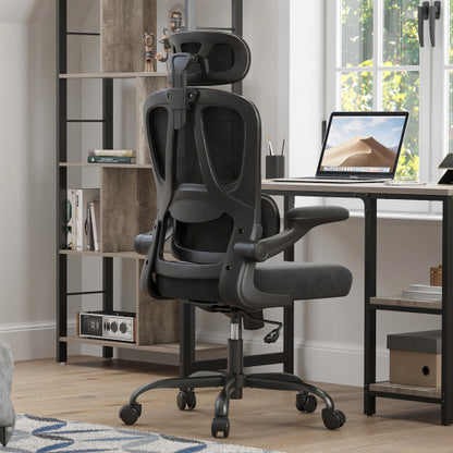 Ergonomic Office Chair, Desk Chair with Headrest and Lumbar Support, High Back Swivel Home Office Chair with Headrest for Home Office Bedroom