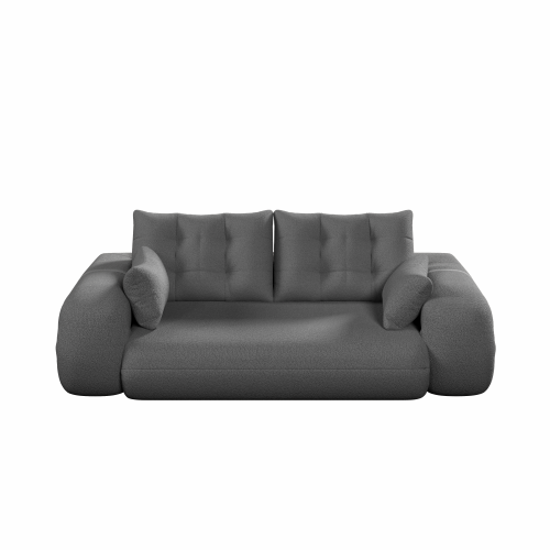 Grey 78.7 inch  Sherpa Fleece 3-in-1 Foldable Convertible Floor Sofa Bed