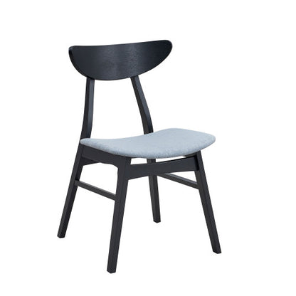Set of 2 Baby Upholstered Wooden Dining Side Chairs, Solid Rubber Wood Frame for Dining Room & Restaurant