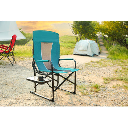 Camping Directors Chair, Heavy Duty,Oversized Portable Folding Chair with Side Table, Pocket for Beach, Fishing,Trip,Picnic,Lawn Blue