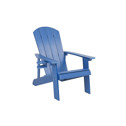 Lounge chair dark blue color, suitable for all seasons: Outdoor lounge chair, made of sturdy HIPS material, equipped with 304 stainless steel accessories.