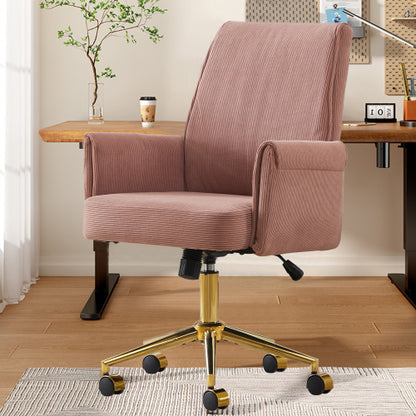 Mid-back liftable office chair, striped fabric, and ergonomically designed, is an excellent choice for working, studying or relaxing. The mid-back design provides a better sitting experience.Pink