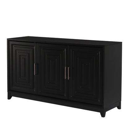 Modern TV Stand for 65 Inch TV with Storage Cabinets and Solid Wood Legs