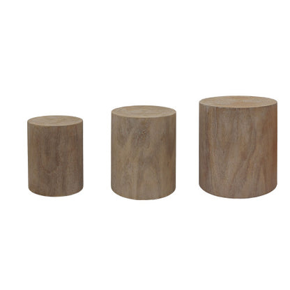 3-Piece Rustic Stump-Style Nesting Tables
