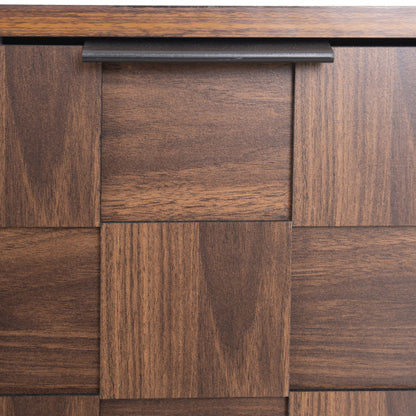78.7 Inch Dark Brown Mid-Century TV Stand 2 Drawer Media Cabinet Fits 85 Inch Large TV