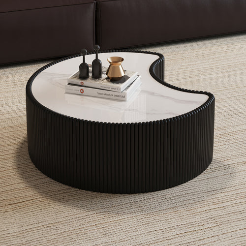 Irregular Sintered Stone Coffee Table, Grey