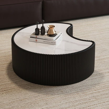 Irregular Sintered Stone Coffee Table, Grey