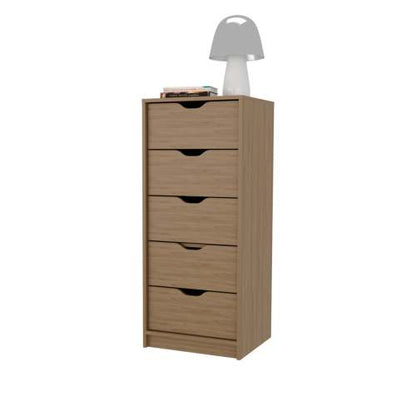 Natural Oak 5-Drawer Dresser for Nurseries and Bedrooms – Modern Space-Saving Storage