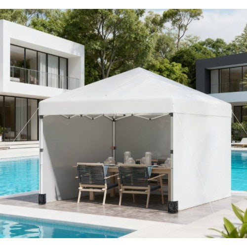 Height Adjustable Instant Party Tent Shelter Gazebo,Pop Up Canopy Tent with 3 Sidewalls, Leg Weight Bags and Carry Bag