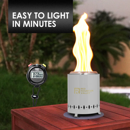 Smokeless Tabletop Fire Pit with Mat, Portable Mini Low Smoke Camping Stove