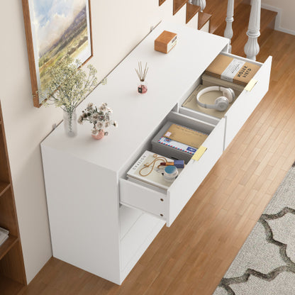 Modern 6-Drawer Dresser, Chest of Drawers for Bedroom, Living Room, Hallway, and Entryway - Large Storage Cabinet White