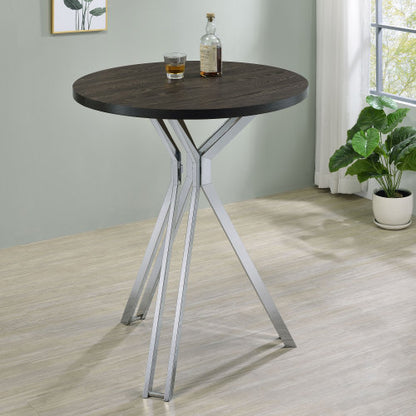 Dark Oak Round 35-inch Pub Height Bistro Bar Table