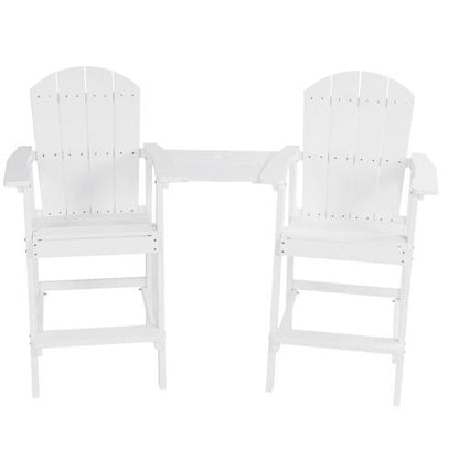 Lounge chair White color, suitable for all seasons: Outdoor lounge chair, made of sturdy HIPS material, equipped with 304 stainless steel accessories.