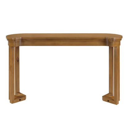 4 Piece Bar Table Set with3 PU Upholstered Bar Stools, Breakfast Table with 3 Padded Stools Solid Wood Counter Height Dining Table Set for Living Room, Dining Room. Natural