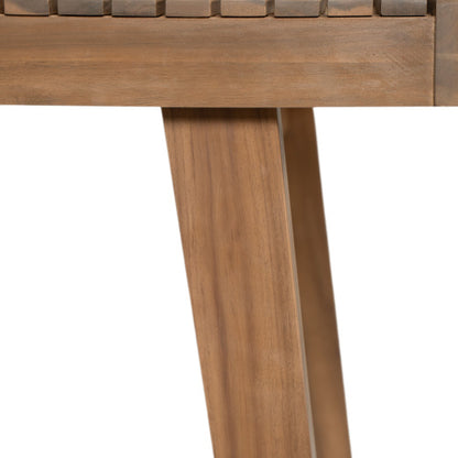 69" Acacia Wood Outdoor Dining Table with Slatted Top, 300 lbs Weight Capacity, Ideal for Patio & Garden Gatherings, Brown