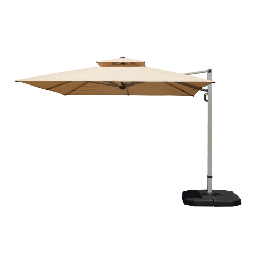 10'X10' Square Cantilever Umbrella with Center Pole, Beige (Base Not Included)