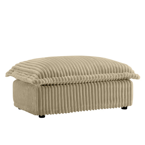 Camel Corduroy Modular Ottoman, High Resilience Sponge Foot Stool with Removable Washable Cover