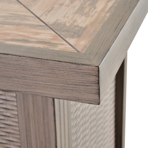 Outsunny 42" Propane Fire Pit Table, 50,000 BTU Wicker-effect Auto-Ignition Gas Fireplace Fire Pits with Ceramic Tabletop, Steel Base, Lid, Lava Rocks and Cover, CSA Certification, Grey