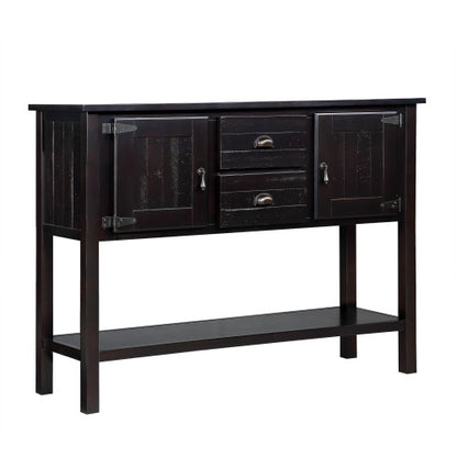 48 Inch Solid Wood Sideboard Buffet Cabinet with Drawers & Shelves Espresso