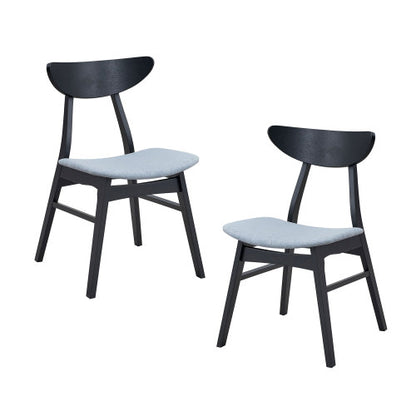 Set of 2 Baby Upholstered Wooden Dining Side Chairs, Solid Rubber Wood Frame for Dining Room & Restaurant