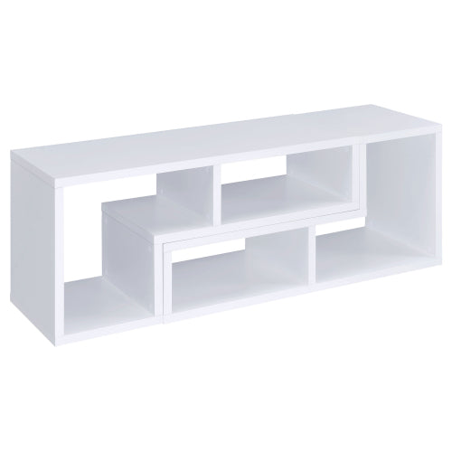 White Multi-purpose Convertible Bookcase L-Shaped Combined Storage TV Cabinet