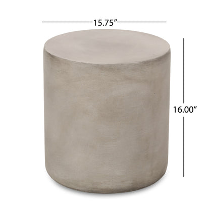 Outdoor LightWeight Concrete Side Table,Light Gray_70886.00