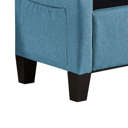 Ottoman with Storage, Storage Ottoman Bench with Safety Hinge 350 lb Weight, Upholstered Entryway Bench with Seating for Bedroom, Living Room - Light Blue