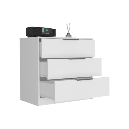 3 Drawers Dresser,-White