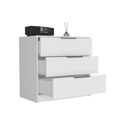 3 Drawers Dresser,-White