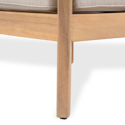 Mallorca Acacia Wood Club Chair With Seat Cushion, Set of 1